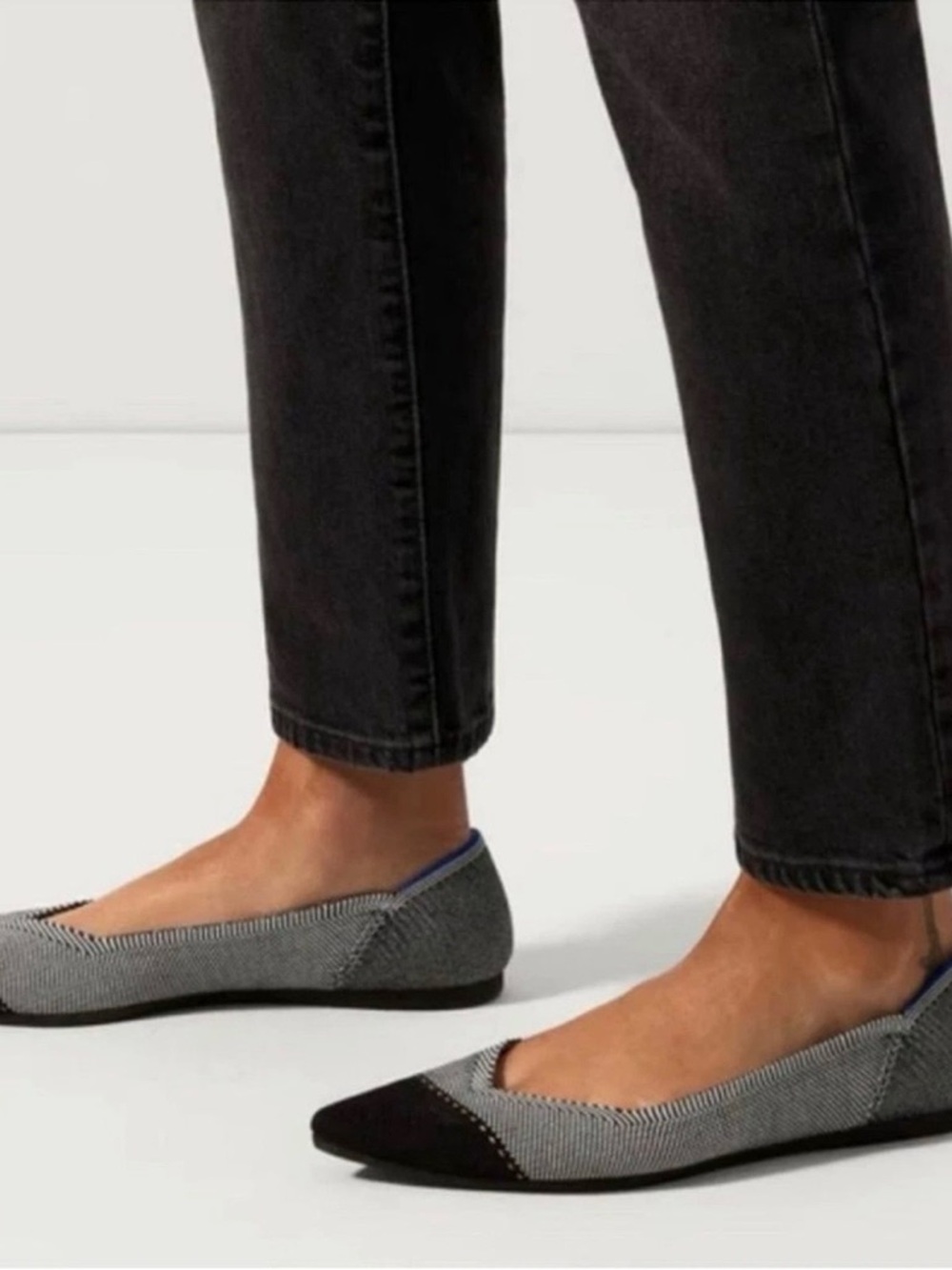 Rothy’s The Point Gray Mist Cap-toe Ballet Flat Size 8